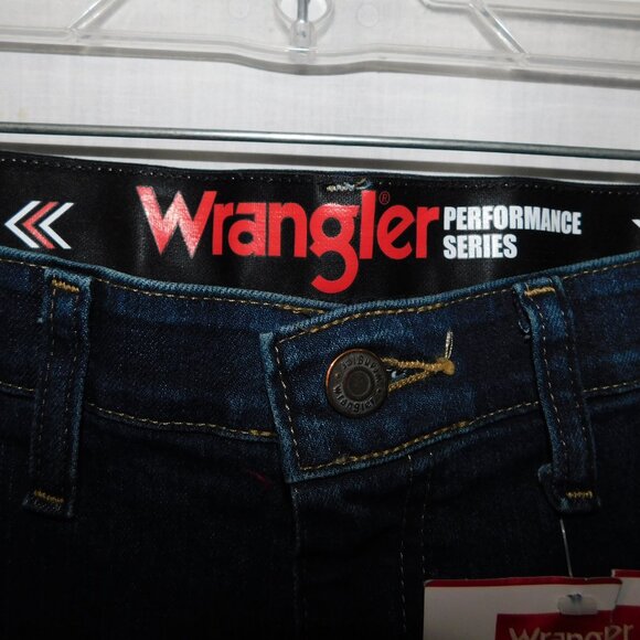 Wrangler Mens 44 x 32 Five Star Performance Flex Straight Fit Dark Wash Jeans - Picture 5 of 10